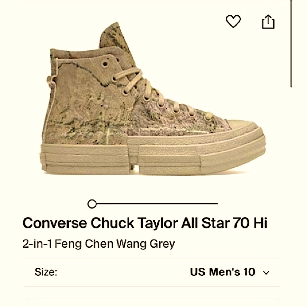 2 in 1 Converse x Feng Chen Wang Size 10 Sneakers in NWB Condition.